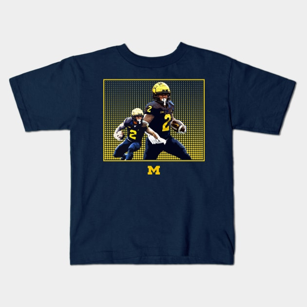 Blake Corum 2 Kids T-Shirt by himmih chromatic art